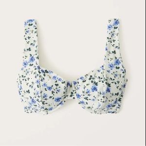 Abercrombie Curve Love Bikini Top + High Leg Bottoms - Mint Floral